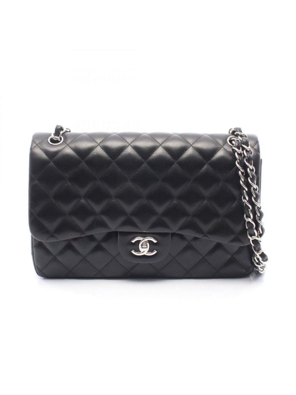 Chanel Shoulder Bag Maxi Quilted 30 Classic Large Double Flap Black Lambskin